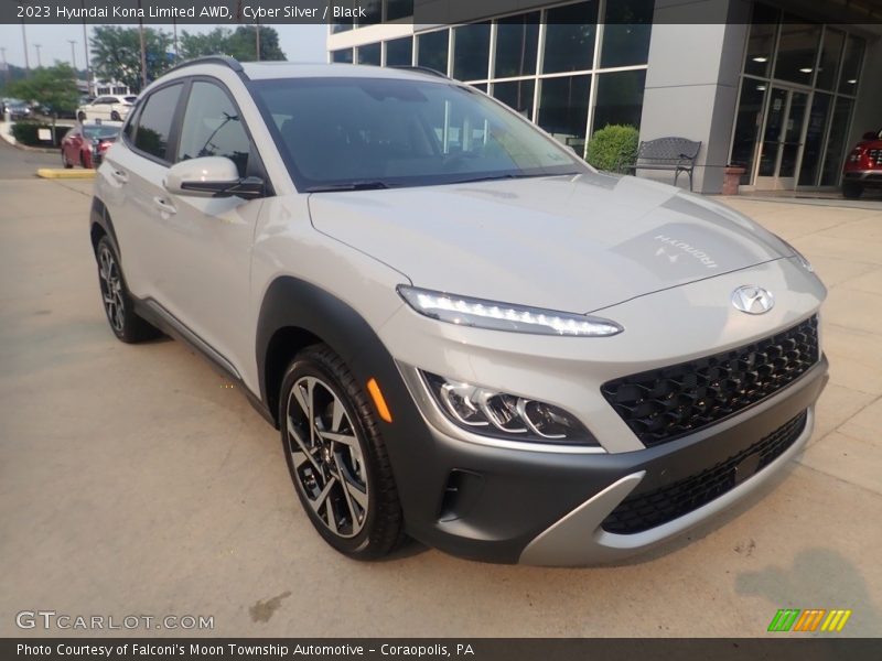 Cyber Silver / Black 2023 Hyundai Kona Limited AWD