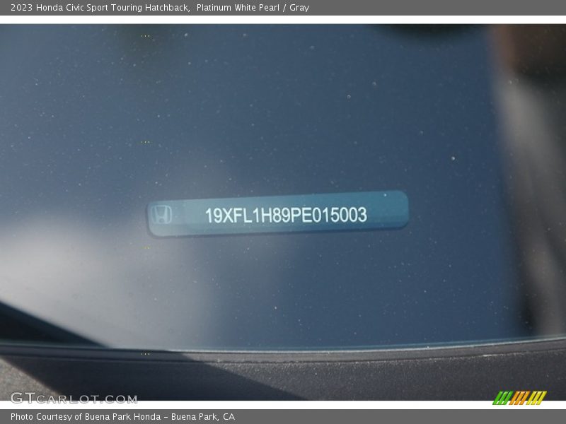 Platinum White Pearl / Gray 2023 Honda Civic Sport Touring Hatchback