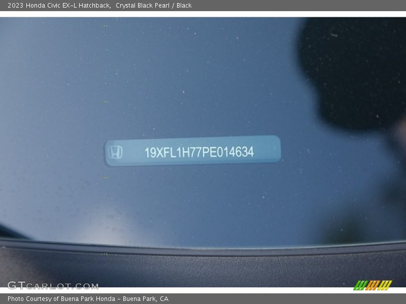 Crystal Black Pearl / Black 2023 Honda Civic EX-L Hatchback