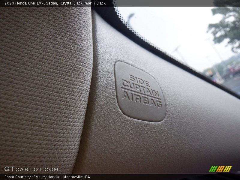 Crystal Black Pearl / Black 2020 Honda Civic EX-L Sedan