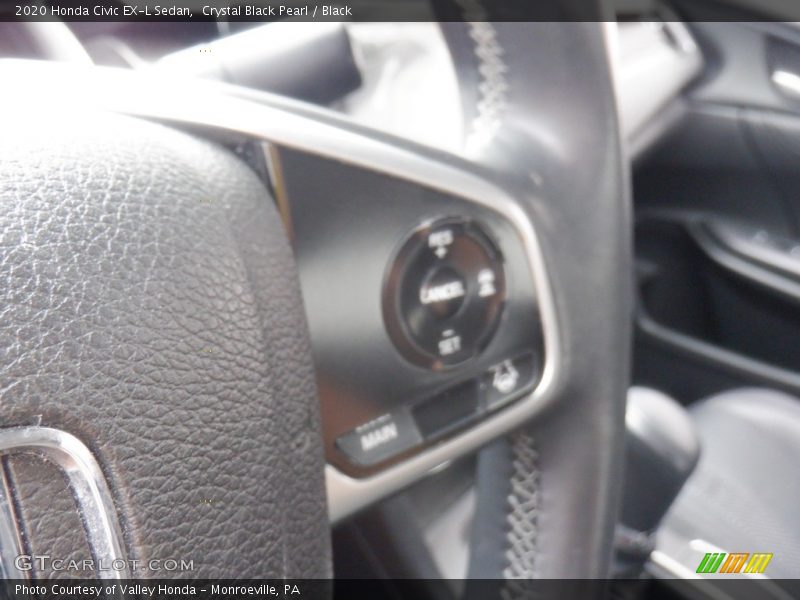 Crystal Black Pearl / Black 2020 Honda Civic EX-L Sedan