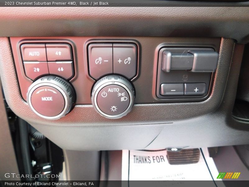 Controls of 2023 Suburban Premier 4WD
