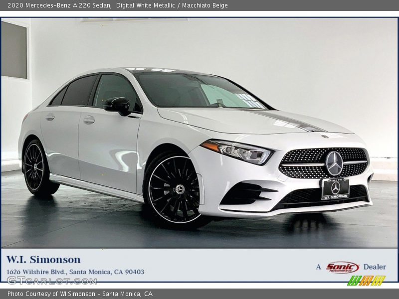 Digital White Metallic / Macchiato Beige 2020 Mercedes-Benz A 220 Sedan