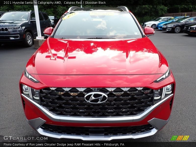 Calypso Red / Obsidian Black 2021 Hyundai Santa Fe Calligraphy AWD