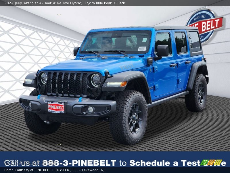 Hydro Blue Pearl / Black 2024 Jeep Wrangler 4-Door Willys 4xe Hybrid