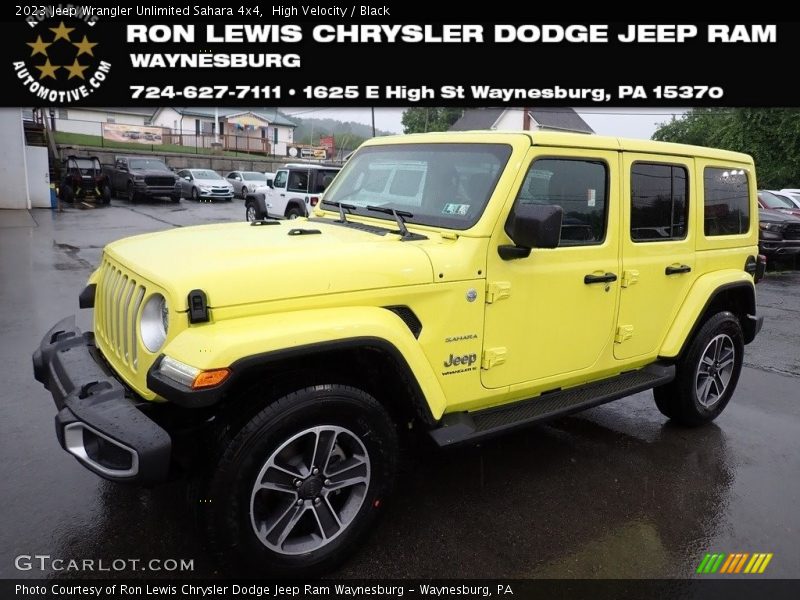 High Velocity / Black 2023 Jeep Wrangler Unlimited Sahara 4x4