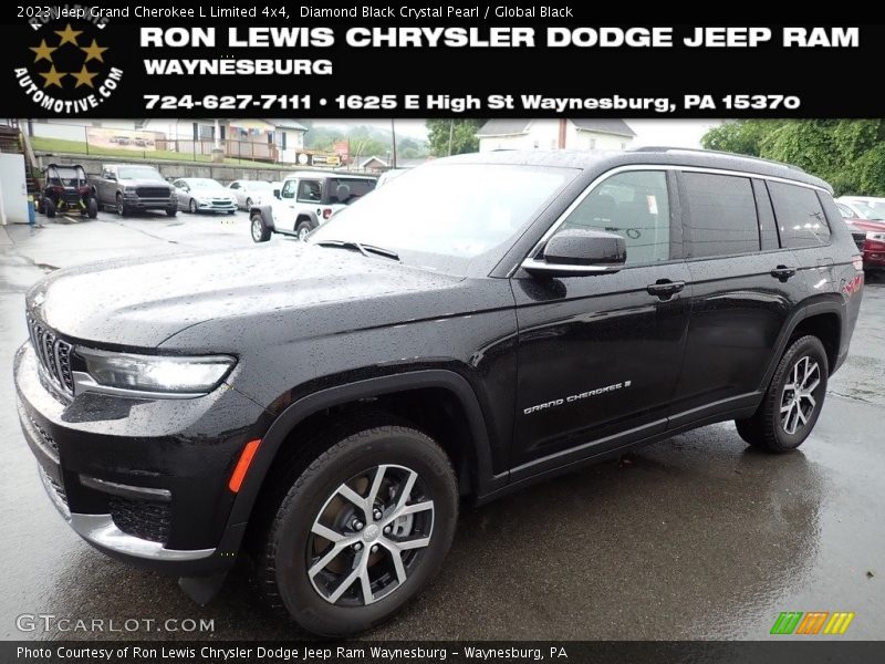 Diamond Black Crystal Pearl / Global Black 2023 Jeep Grand Cherokee L Limited 4x4