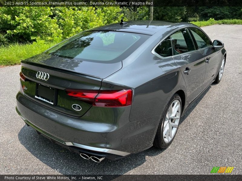 Daytona Gray Metallic / Magma Red 2021 Audi S5 Sportback Premium Plus quattro