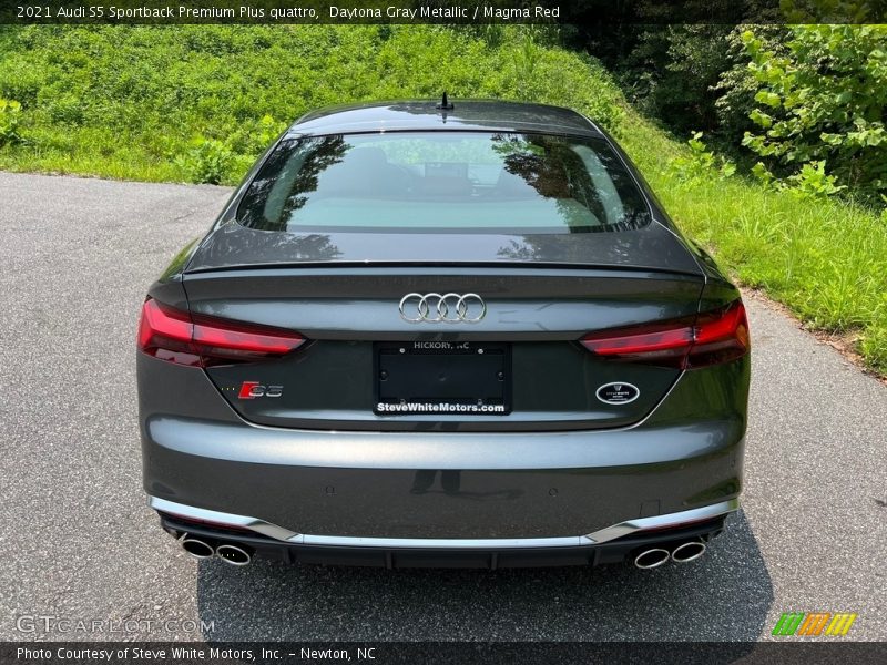 Daytona Gray Metallic / Magma Red 2021 Audi S5 Sportback Premium Plus quattro