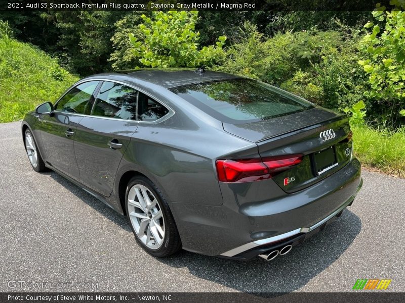 Daytona Gray Metallic / Magma Red 2021 Audi S5 Sportback Premium Plus quattro