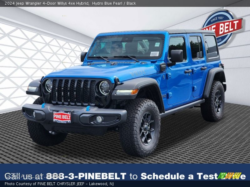 Hydro Blue Pearl / Black 2024 Jeep Wrangler 4-Door Willys 4xe Hybrid