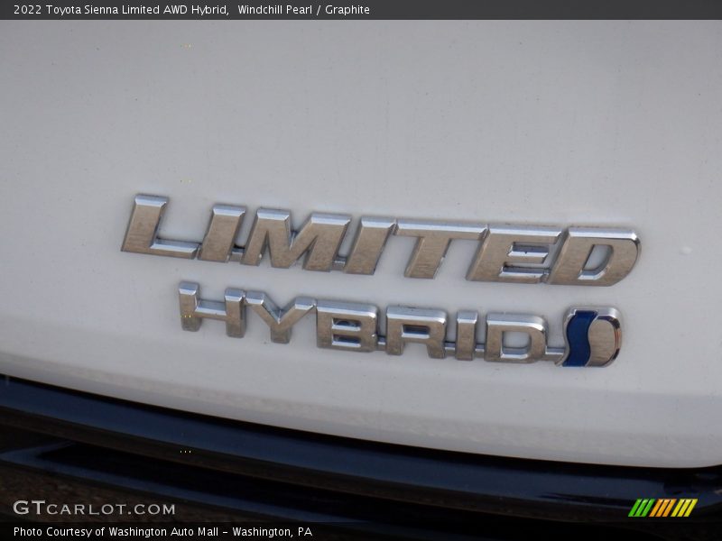 Windchill Pearl / Graphite 2022 Toyota Sienna Limited AWD Hybrid