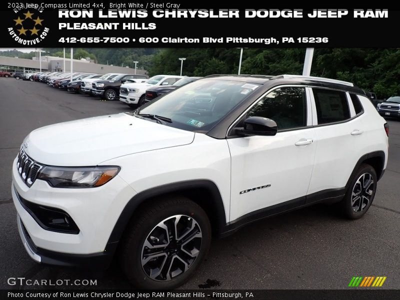 Bright White / Steel Gray 2023 Jeep Compass Limited 4x4