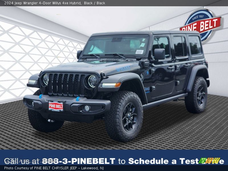 Black / Black 2024 Jeep Wrangler 4-Door Willys 4xe Hybrid