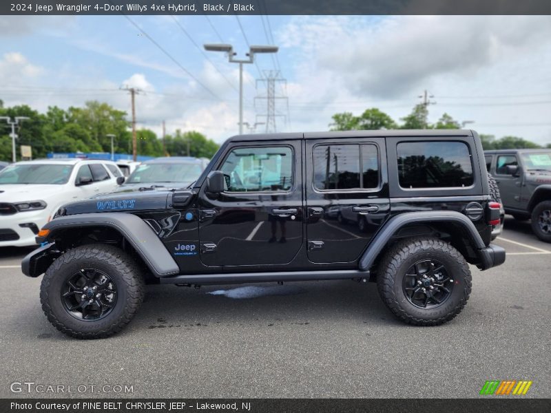 Black / Black 2024 Jeep Wrangler 4-Door Willys 4xe Hybrid