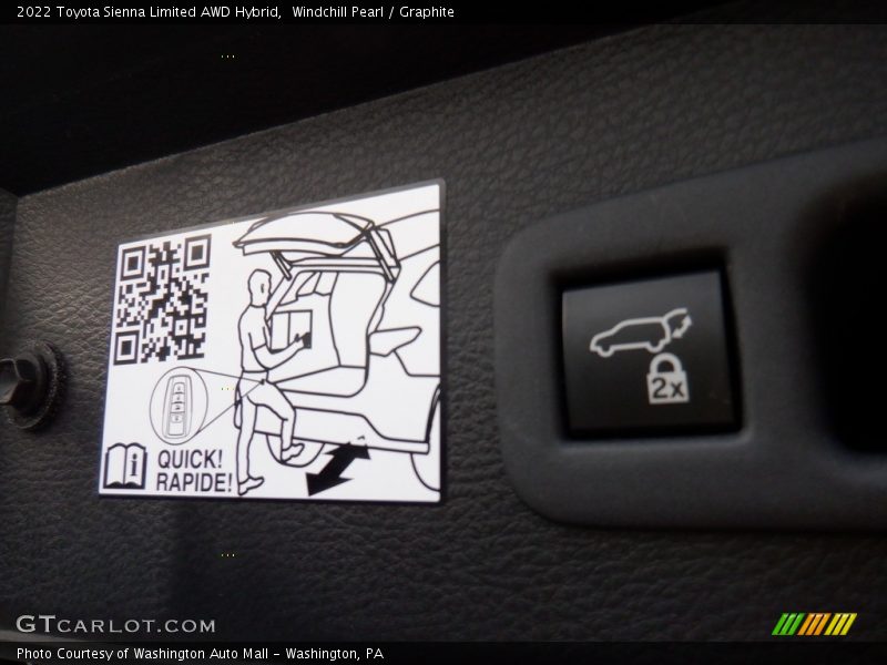 Windchill Pearl / Graphite 2022 Toyota Sienna Limited AWD Hybrid