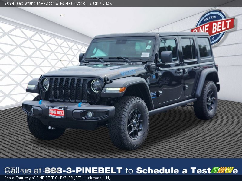 Black / Black 2024 Jeep Wrangler 4-Door Willys 4xe Hybrid