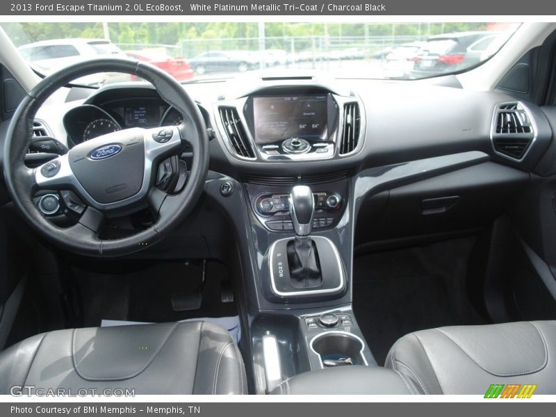 White Platinum Metallic Tri-Coat / Charcoal Black 2013 Ford Escape Titanium 2.0L EcoBoost
