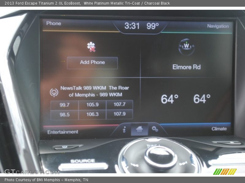 White Platinum Metallic Tri-Coat / Charcoal Black 2013 Ford Escape Titanium 2.0L EcoBoost
