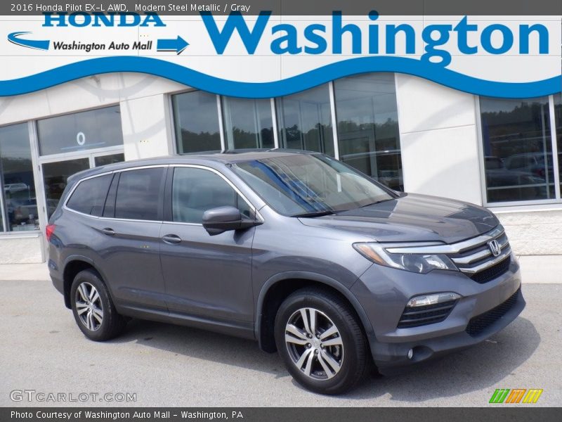 Modern Steel Metallic / Gray 2016 Honda Pilot EX-L AWD