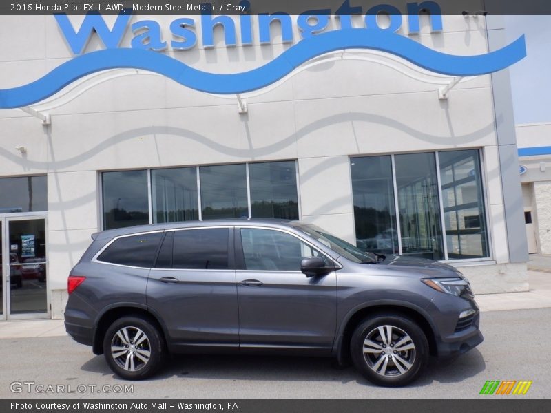 Modern Steel Metallic / Gray 2016 Honda Pilot EX-L AWD