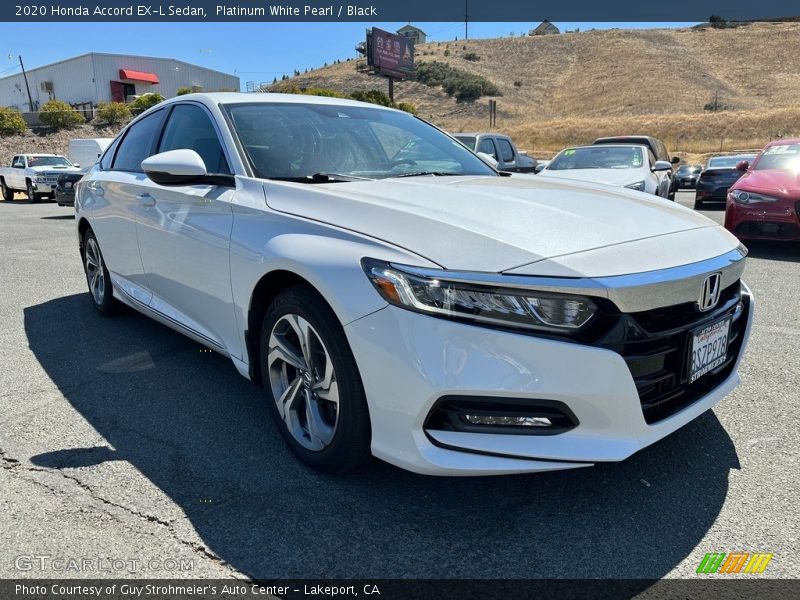 Platinum White Pearl / Black 2020 Honda Accord EX-L Sedan