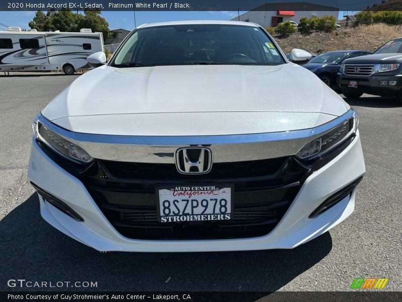 Platinum White Pearl / Black 2020 Honda Accord EX-L Sedan