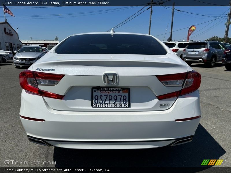 Platinum White Pearl / Black 2020 Honda Accord EX-L Sedan