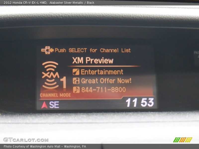 Alabaster Silver Metallic / Black 2012 Honda CR-V EX-L 4WD