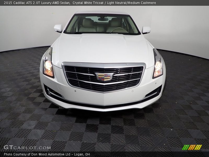 Crystal White Tricoat / Light Neutral/Medium Cashmere 2015 Cadillac ATS 2.0T Luxury AWD Sedan