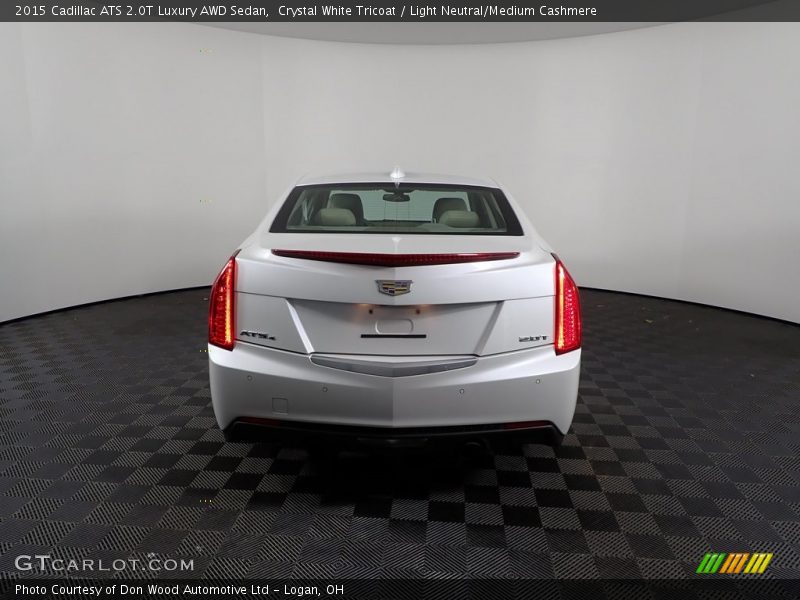 Crystal White Tricoat / Light Neutral/Medium Cashmere 2015 Cadillac ATS 2.0T Luxury AWD Sedan