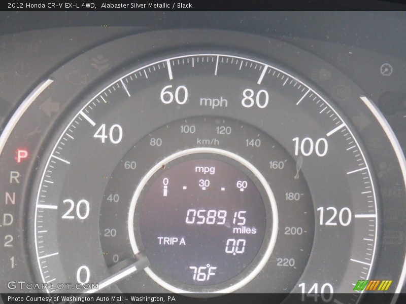 Alabaster Silver Metallic / Black 2012 Honda CR-V EX-L 4WD