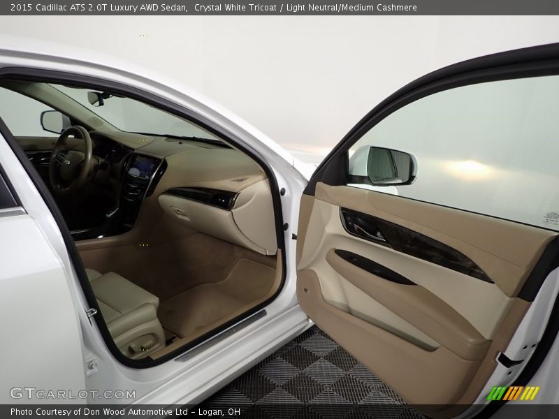 Crystal White Tricoat / Light Neutral/Medium Cashmere 2015 Cadillac ATS 2.0T Luxury AWD Sedan