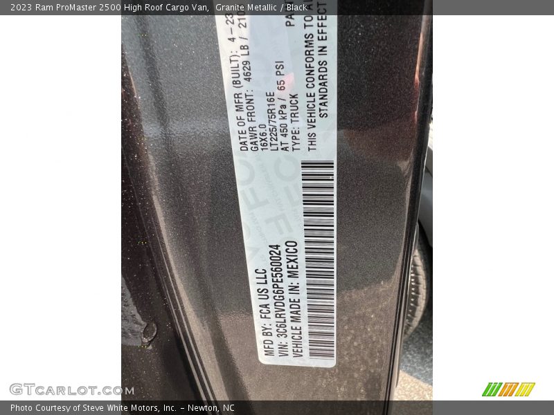 Granite Metallic / Black 2023 Ram ProMaster 2500 High Roof Cargo Van