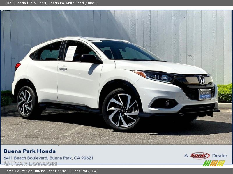 Platinum White Pearl / Black 2020 Honda HR-V Sport