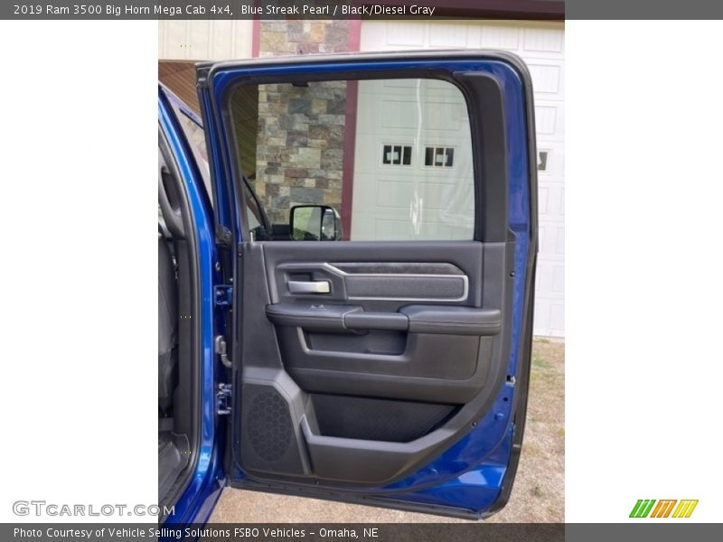 Blue Streak Pearl / Black/Diesel Gray 2019 Ram 3500 Big Horn Mega Cab 4x4