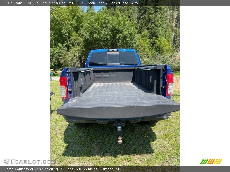 Blue Streak Pearl / Black/Diesel Gray 2019 Ram 3500 Big Horn Mega Cab 4x4
