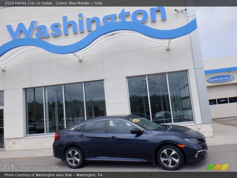 Cosmic Blue Metallic / Gray 2020 Honda Civic LX Sedan