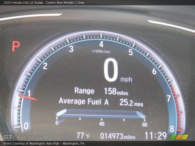 Cosmic Blue Metallic / Gray 2020 Honda Civic LX Sedan