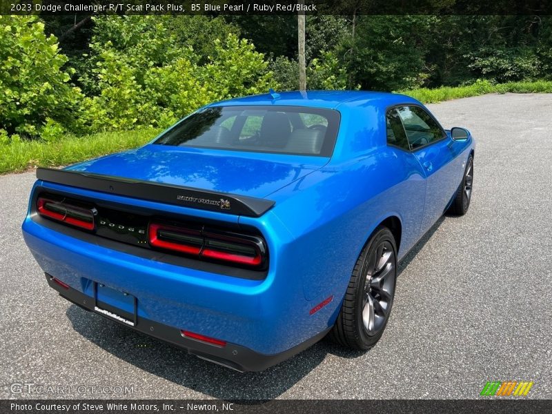 B5 Blue Pearl / Ruby Red/Black 2023 Dodge Challenger R/T Scat Pack Plus