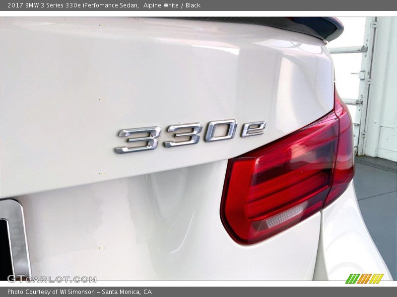 Alpine White / Black 2017 BMW 3 Series 330e iPerfomance Sedan