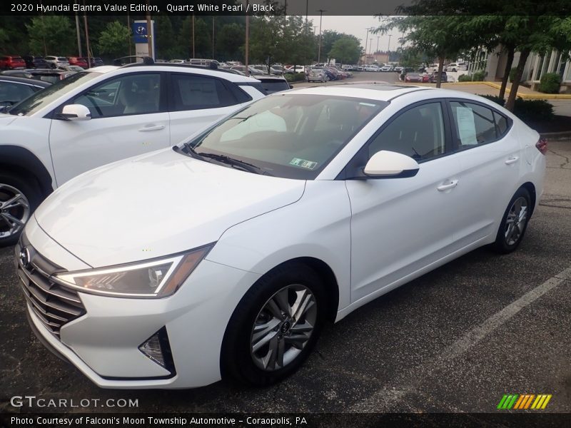 Quartz White Pearl / Black 2020 Hyundai Elantra Value Edition