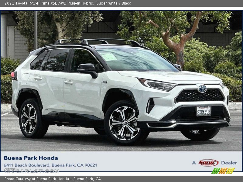 Super White / Black 2021 Toyota RAV4 Prime XSE AWD Plug-In Hybrid