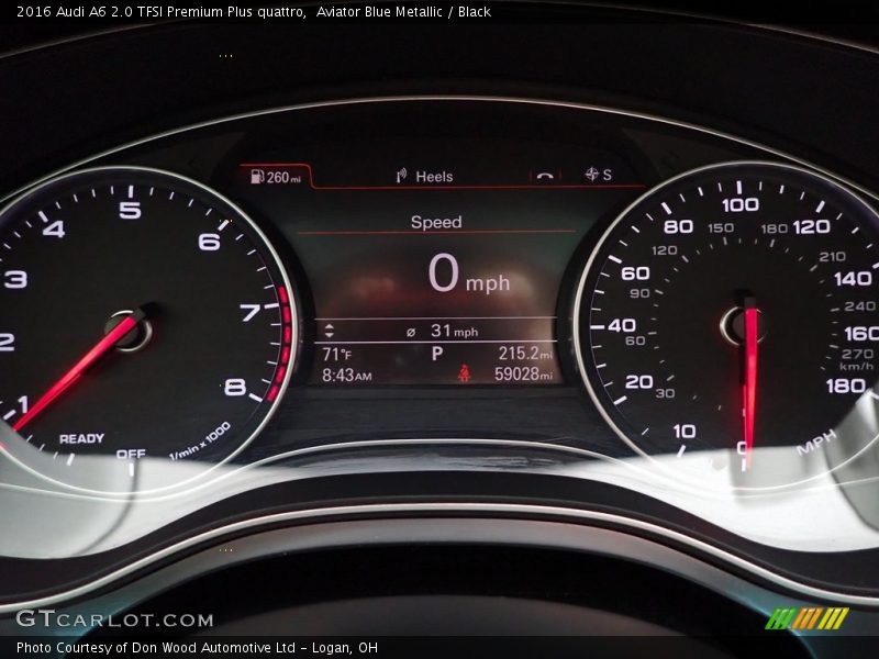 Aviator Blue Metallic / Black 2016 Audi A6 2.0 TFSI Premium Plus quattro
