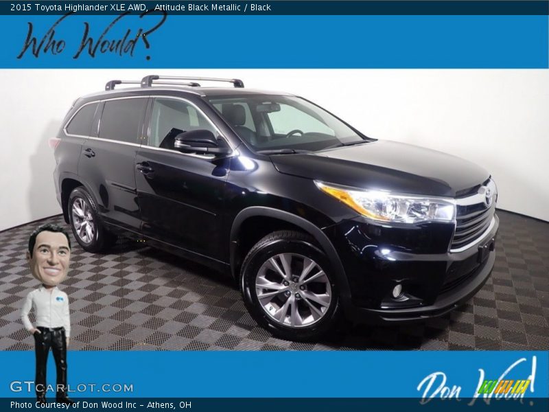Attitude Black Metallic / Black 2015 Toyota Highlander XLE AWD