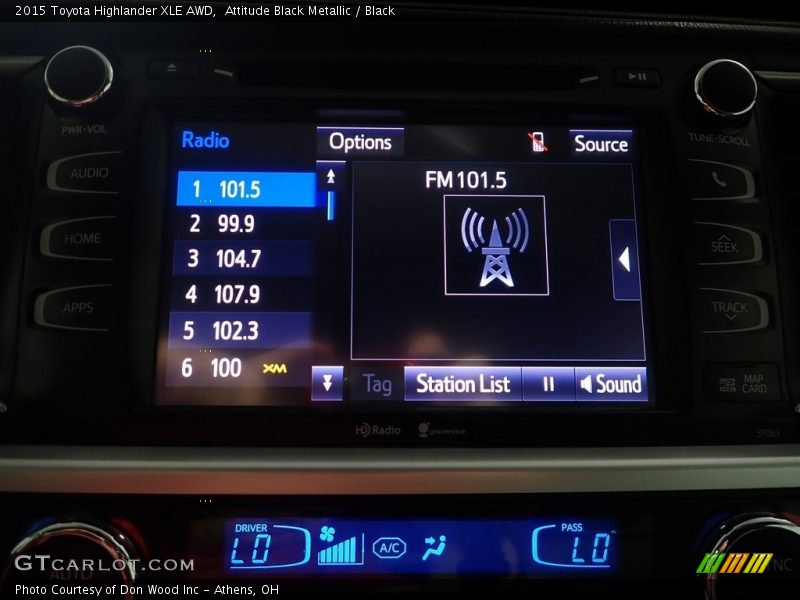 Attitude Black Metallic / Black 2015 Toyota Highlander XLE AWD