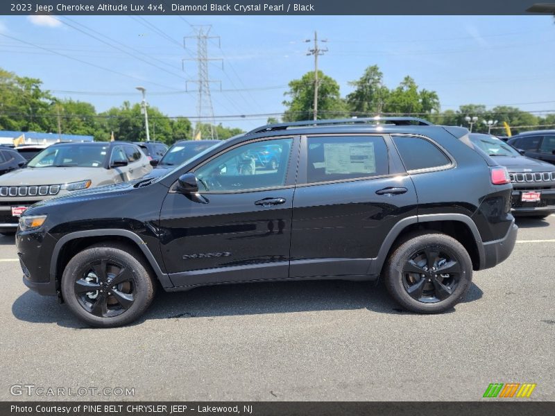 Diamond Black Crystal Pearl / Black 2023 Jeep Cherokee Altitude Lux 4x4