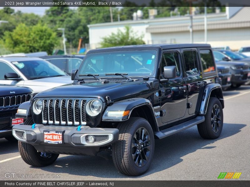 Black / Black 2023 Jeep Wrangler Unlimited Sahara 4XE Hybrid