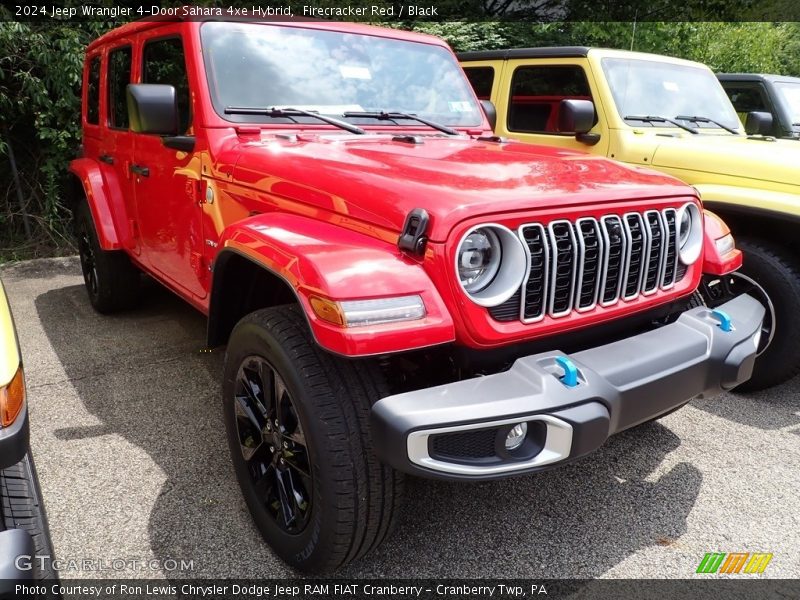 Firecracker Red / Black 2024 Jeep Wrangler 4-Door Sahara 4xe Hybrid