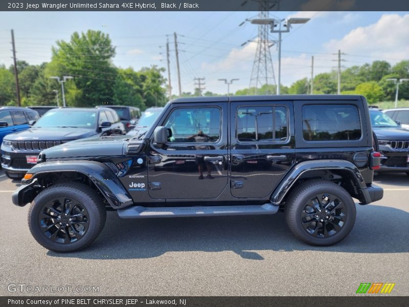 Black / Black 2023 Jeep Wrangler Unlimited Sahara 4XE Hybrid